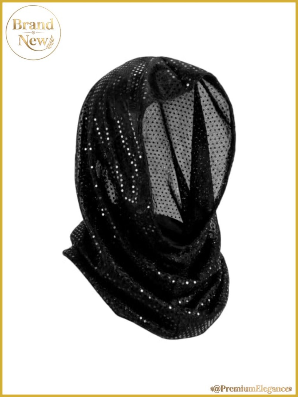 Sequin Rave Hood Head Scarf Unisex Festival Headwear Wrap
